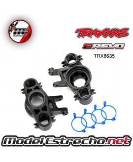 AXEL CARRIERS, LEFT & RIGHT (1 EACH)(USE WITH 8X16MM & AND 17X26MM BALL BEATINGS)/ DUST BOOT RETAINERS (4)