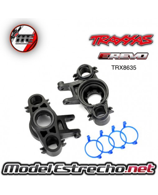 AXEL CARRIERS, LEFT & RIGHT (1 EACH)(USE WITH 8X16MM & AND 17X26MM BALL BEATINGS)/ DUST BOOT RETAINERS (4)