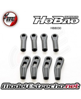 ROTULAS PLASTICAS TIRANTE TRASERO SUPERIOR HOBAO HYPER 7, 8, SS Y VS NITRO Y ECO