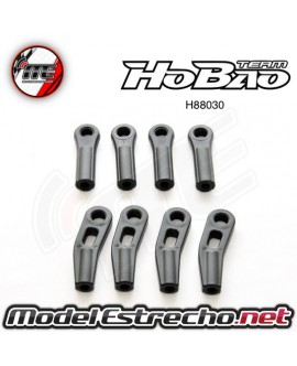 ROTULAS PLASTICAS TIRANTE TRASERO SUPERIOR HOBAO HYPER 7, 8, SS Y VS NITRO Y ECO