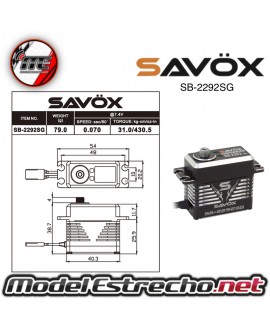 SERVO SAVOX SB2292SG HV CNC MONSTER BRUSHLESS DE 31Kgr./0.07 Seg 7.4v.
