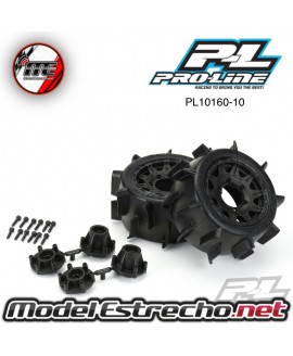 PROLINE BADLANDS MX43 PRO-LOC ALL TERRAIN TIRES MOUNTED FOR X-MAXX