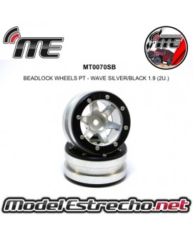 BEADLOCK WHEELS PT - WAVE SILVER/BLACK 1.9 (2U.) MT0070SB