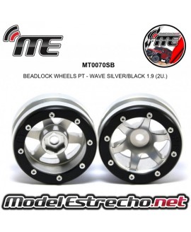 BEADLOCK WHEELS PT - WAVE SILVER/BLACK 1.9 (2U.) MT0070SB