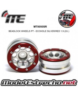 BEADLOCK WHEELS PT - ECOHOLE SILVER/RED 1.9 (2U.) MT0050SR