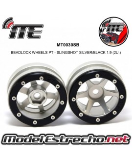 BEADLOCK WHEELS PT - SLINGSHOT SILVER/BLACK 1.9 (2U.) MT0030SB