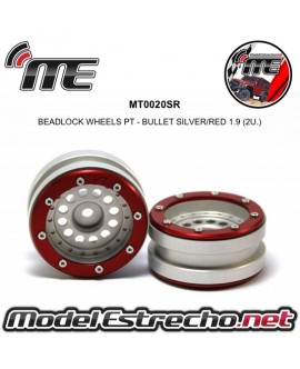 BEADLOCK WHEELS PT - SLINGSHOT SILVER/RED 1.9