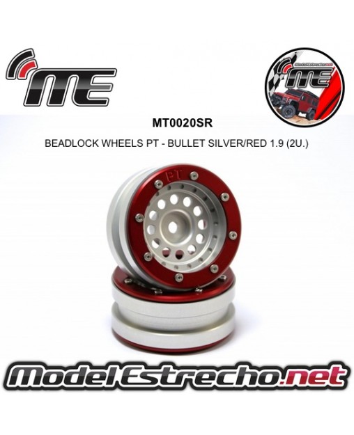 BEADLOCK WHEELS PT - SLINGSHOT SILVER/RED 1.9
