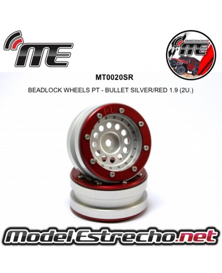 BEADLOCK WHEELS PT - SLINGSHOT SILVER/RED 1.9