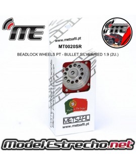 BEADLOCK WHEELS PT - BULLET SILVER/RED 1.9 (2U.) Ref: MT0020SR