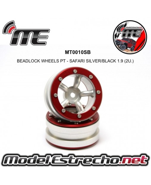 BEADLOCK WHEELS PT - SLINGSHOT SILVER/RED 1.9