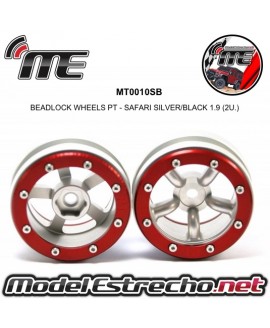 BEADLOCK WHEELS PT - SLINGSHOT SILVER/RED 1.9