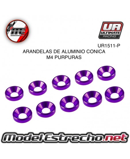 ULTIMATE ARANDELAS ALUMINIO PURPLE 4mm (10u.)