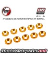 ULTIMATE ARANDELAS ALUMINIO CONICA DORADA 4mm (10u.) Ref: UR1511-G