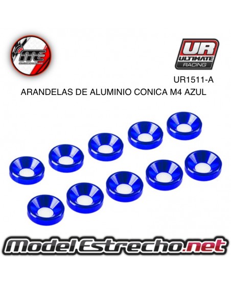 ULTIMATE ARANDELAS ALUMINIO AZUL 4mm (10u.)