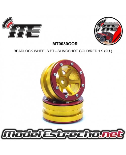 BEADLOCK WHEELS PT - SLINGSHOT  GOLD/RED 1.9 (2U.) Ref: MT0030GOR