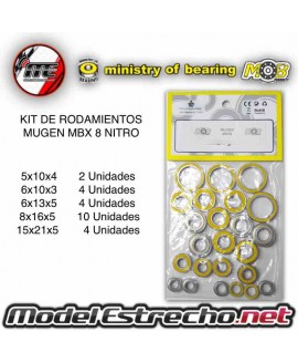 KIT DE RODAMIENTOS MUGEN MBX8 NITRO MOB Ref: MOB-0525