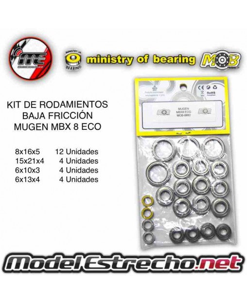 KIT DE RODAMIENTOS DE BAJA FRICCION MUGEN MBX8 ECO Ref: MOB-0692