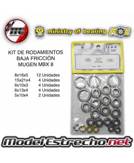 KIT DE RODAMIENTOS DE BAJA FRICCION MUGEN MBX8 NITRO MOB Ref: MOB-0606