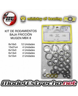 KIT DE RODAMIENTOS DE BAJA FRICCION MUGEN MBX8 NITRO MOB Ref: MOB-0606
