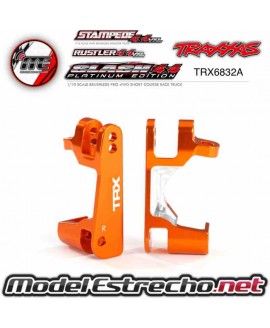 TRAXXAS PORTA MANGUETA DELANTERA DERECHA Y IZQUIERDA ALUMINIO NARANJA Ref: TRX6832A