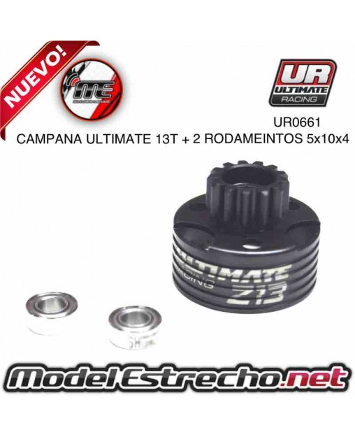 CAMPANA EMBRAGUE ULTIMATE 13T VENTILADA CON RODAMIENTOS Ref: UR0661