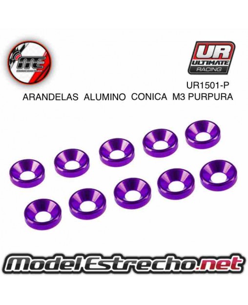 ULTIMATE ARANDELAS ALUMINIO PURPURA 3mm (10u.) Ref: UR1501-P