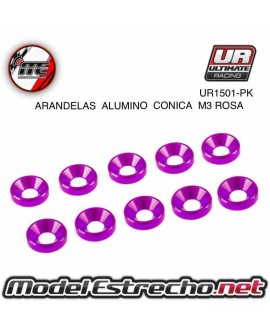 ULTIMATE ARANDELAS ALUMINIO ROSA 3mm (10u.) Ref: UR1501-PK