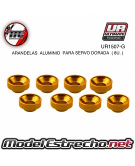 ULTIMATE ARANDELAS ALUMINIO PARA SERVO DORADO  (8u.) Ref: UR1507-G