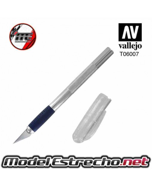 CUTTER DELUXE DE ALUMINIO MANGO DE SILICONA ( INCLUYE CUCHILLA DEL Nº11 ) Ref: T06007