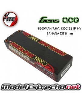 BATERIA LIPO GENS ACE REDLINE 8200 mah 7.6v 130C 2S1P Ref: B-RL-130C-8200-2S1P-HC-58-HV