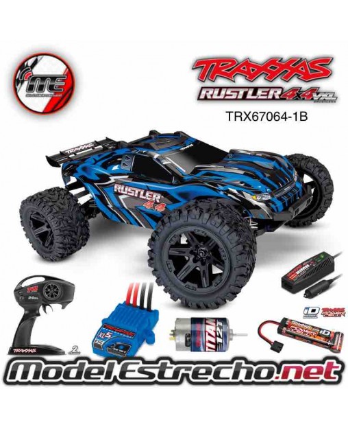 TRAXXAS RUSTLER 4X4 1/10 SCALE 4WD STADIUM TRUCK WITH BATTERY AND CHARGER