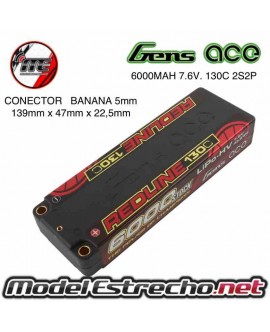 BATERIA LIPO GENS ACE RED LINE 6000MAH 2S2P 7.6 v. 130C