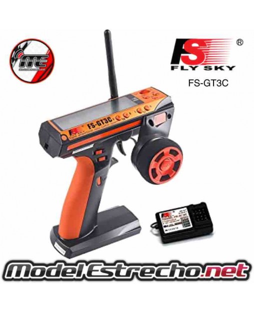 EMISORA FLY SKY FS-GT3C 2.4 Ghz  CON RECEPTOR FS-GR3E Ref: FS-GT3C