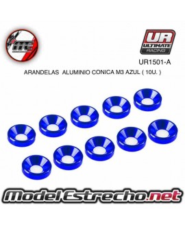 ULTIMATE ARANDELAS ALUMINIO AZUL 3mm (10u.) Ref: UR1501-A