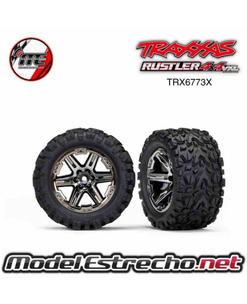 TRAXXAS RUEDAS RUSTLER 2.8 4X4 CROMADAS (2U.)