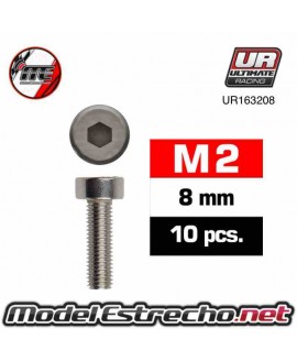 TORNILLOS M2x8mm  (10U.) CILINDRICO Ref: UR163208